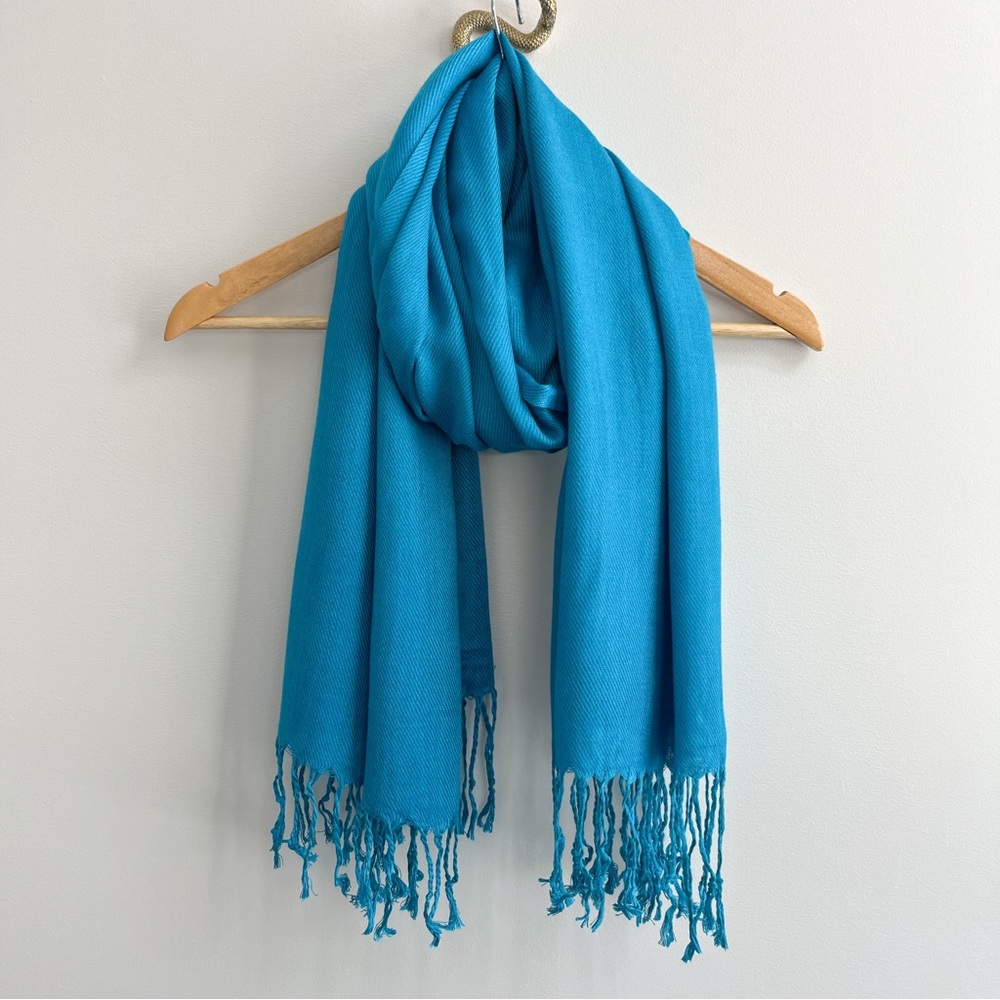 Pashmire Soft Pashmina Style Fringe Shawl Scarf Teal
